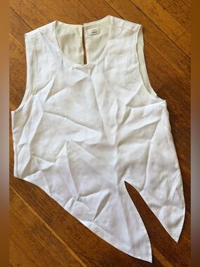 Wilfred White Asymmetrical Sleeveless Shell Top